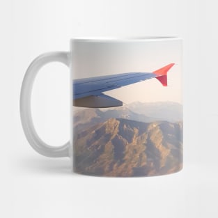 Aerial Photography of Airplane Wing Mug